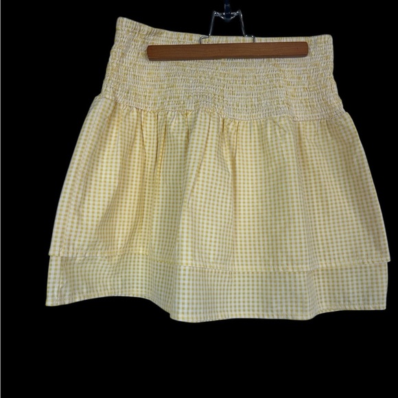 NWOT MEDIUM Women's Yellow & White Gingham bubble puff Skirt - Picture 4 of 4